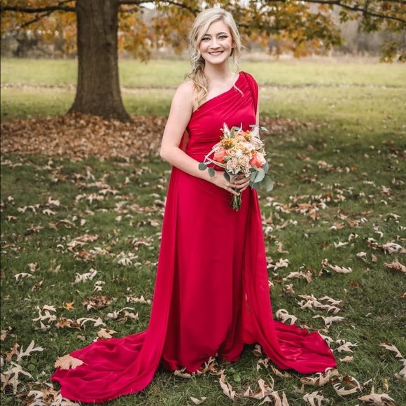 Azazie burgundy bridesmaid dress - Picture 1 of 5